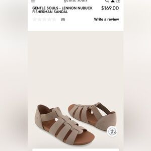 KENNETH COLE GENTLE SOULES -LENNON NUBUCK FISHERMAN SANDALS, Size 6